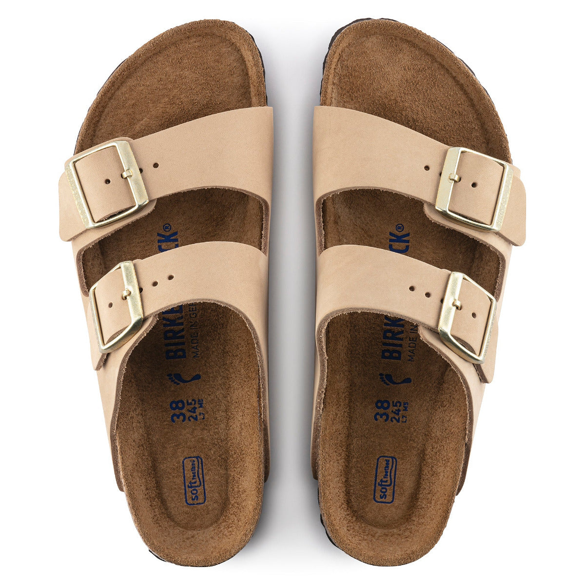 Birkenstock 1019013 Women's Arizona Soft Footbed Sandcastle Nubuck