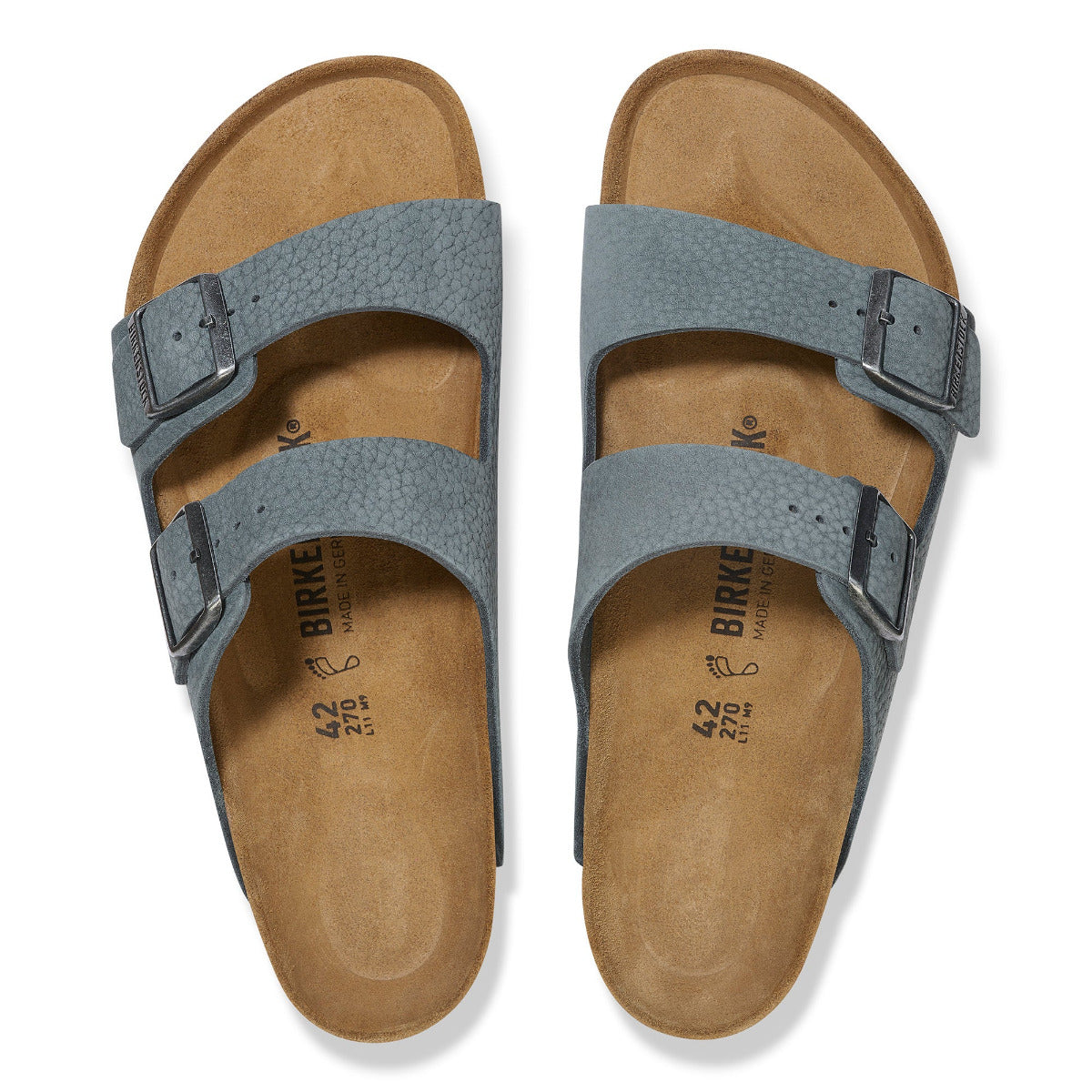 Birkenstock 1029182 Men's Arizona Basalt Gray Nubuck – Getz's Inc.