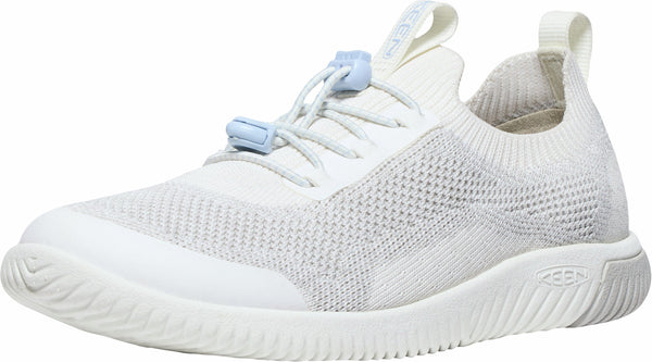 KEEN 1030068 Big Kids' KNX Knit Sneaker - Star White/Skyway