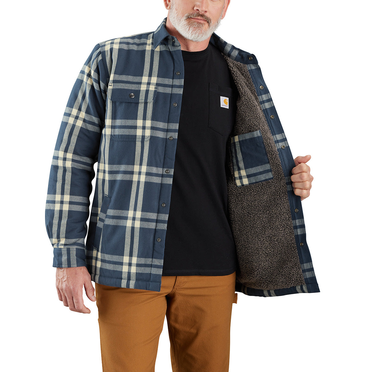 Carhartt-Men's Relaxed Fit Flannel Sherpa Lined Shirt Jac – Getz's