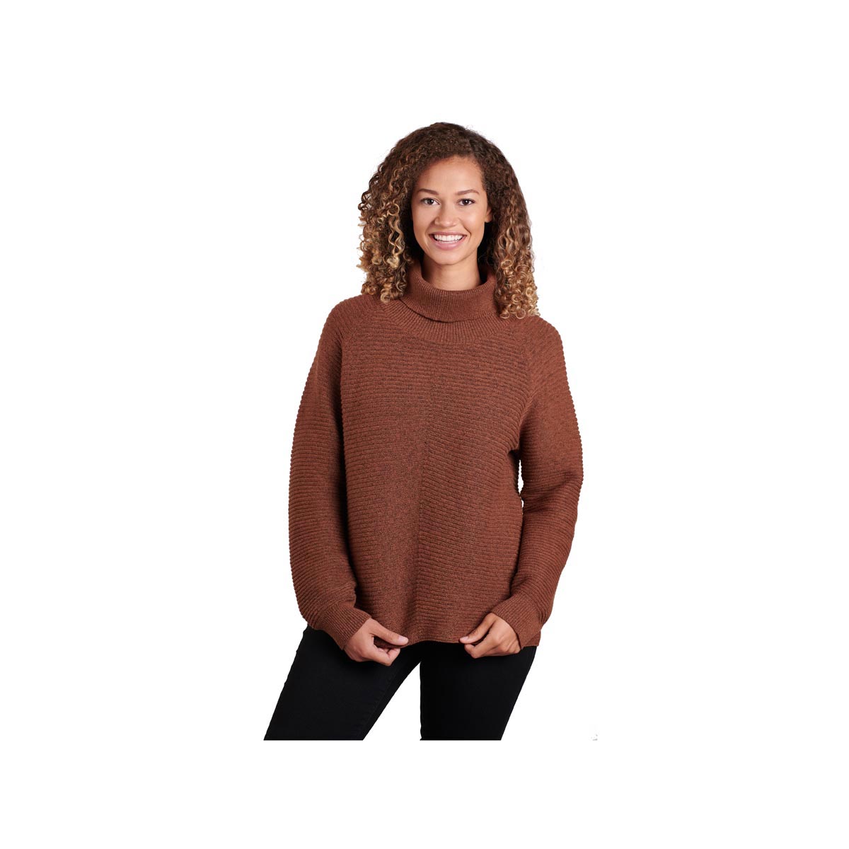 Vamos Outdoors - The KÜHL Sienna Sweater is a perfect fit every time.  Available in Copper, Ash, Big Sky Blue, and Pavement. #kuhl #cozychic  #vamosoutdoors