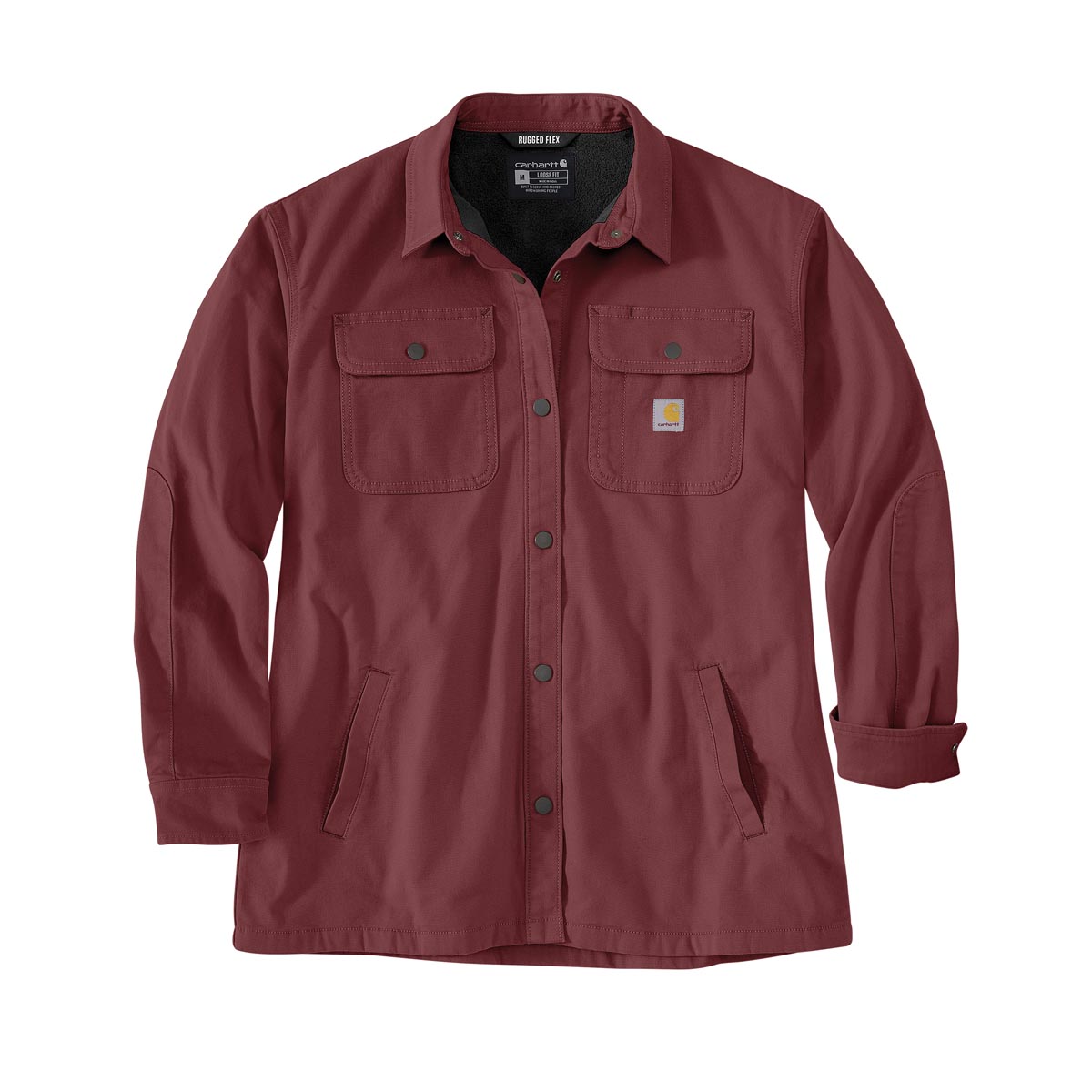 Rugged Flex® Relaxed Fit Canvas Fleece-Lined Snap-Front Camo Shirt