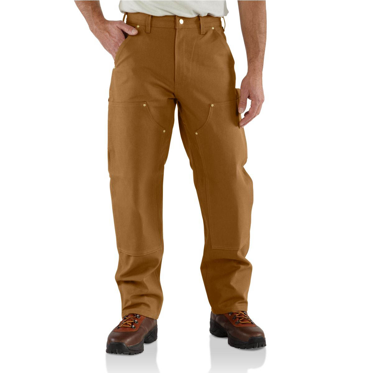 carhartt pants mens 36x34 brown straight leg carpenteer workwear faded