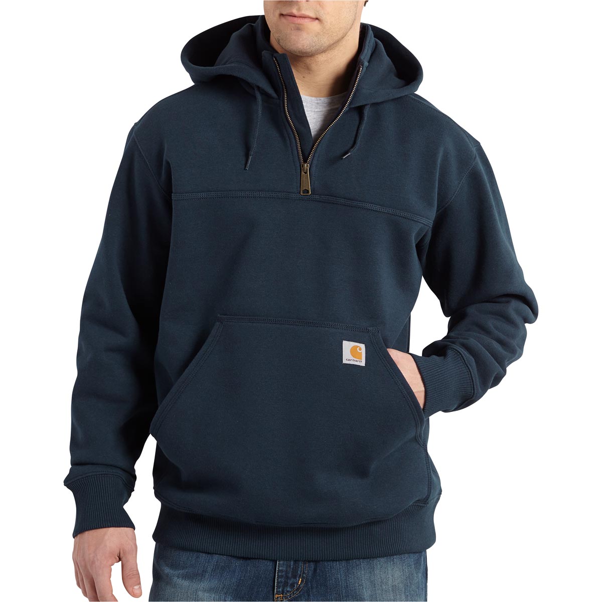 Men's Paxton Quarter Zip Pullover Hoodie - Black - Body Glove