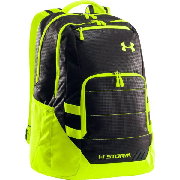 green and black under armour backpack