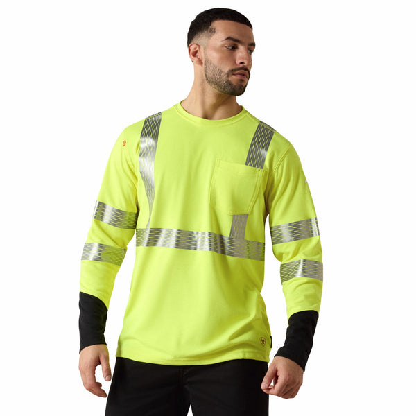 Ariat 10025432 Men's FR Hi-Vis LS T-Shirt - Hi Vis Yellow