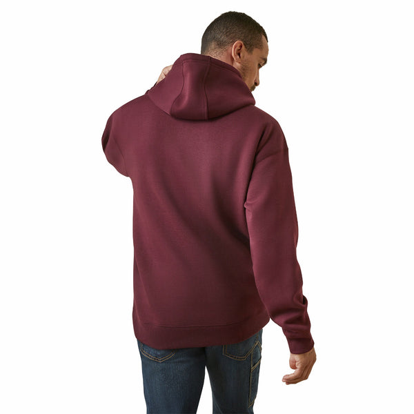 Ariat 10046663 Men's Rebar Workman Graphic Hoodie - Malbec/Brick Red