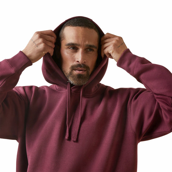 Ariat 10046663 Men's Rebar Workman Graphic Hoodie - Malbec/Brick Red