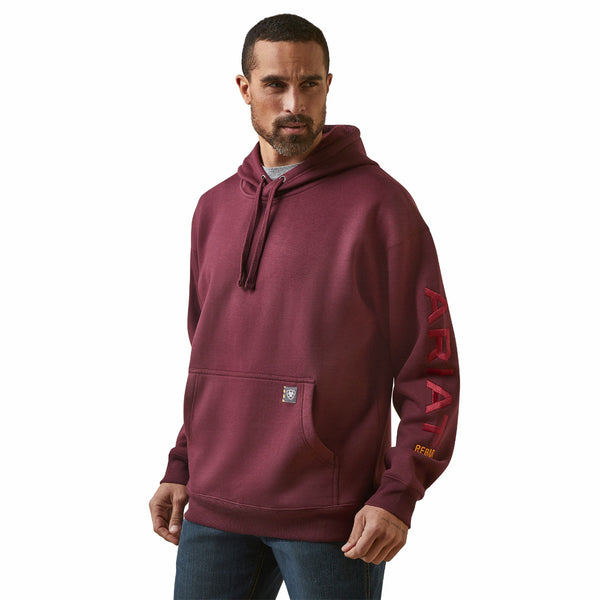 Ariat 10046663 Men's Rebar Workman Graphic Hoodie - Malbec/Brick Red