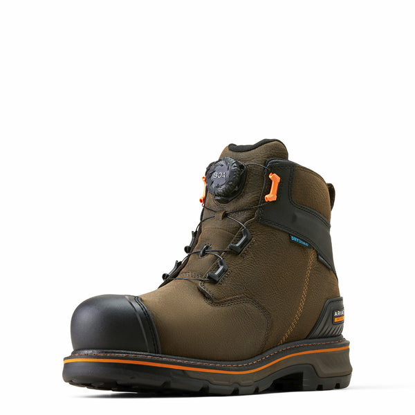 Ariat 10048060 Men's Stump Jumper 6 Inch BOA Waterproof Composite Toe Work Boot-Iron Coffee