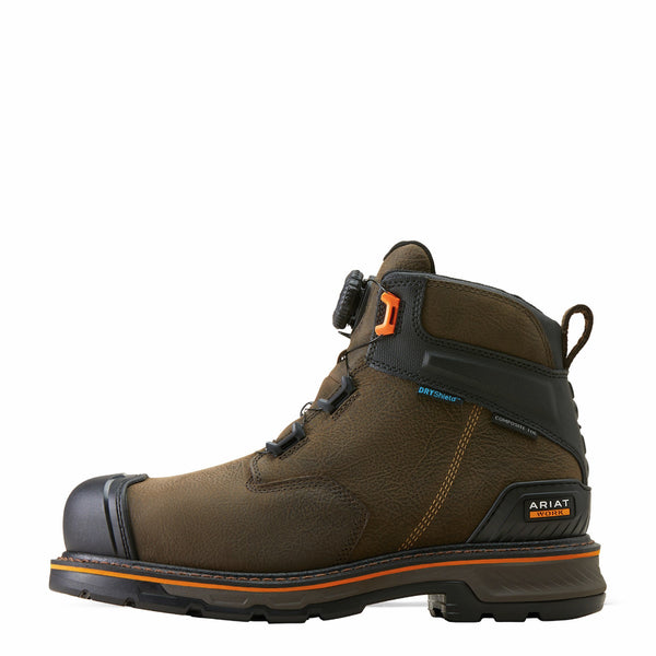Ariat 10048060 Men's Stump Jumper 6 Inch BOA Waterproof Composite Toe Work Boot-Iron Coffee