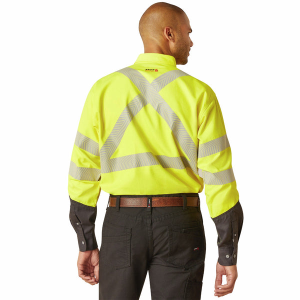 Ariat 10048689 Men's Flame Resistant Hi-Vis Long Sleeve Work Shirt - Hi-Vis Yellow