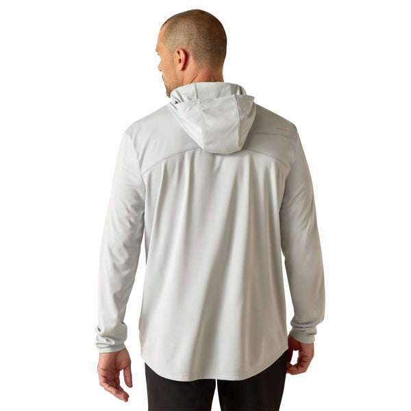 Ariat 10048979 Men's Rebar Sunblocker Long Sleeve Hooded T-Shirt-Pearl Grey