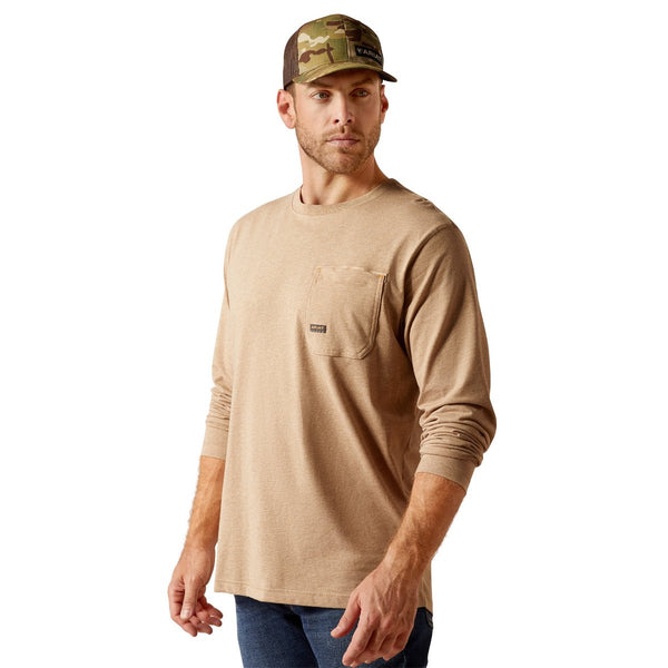 Ariat 10052710 Men's Rebar Workman Born For This T-Shirt - Oatmeal Heather