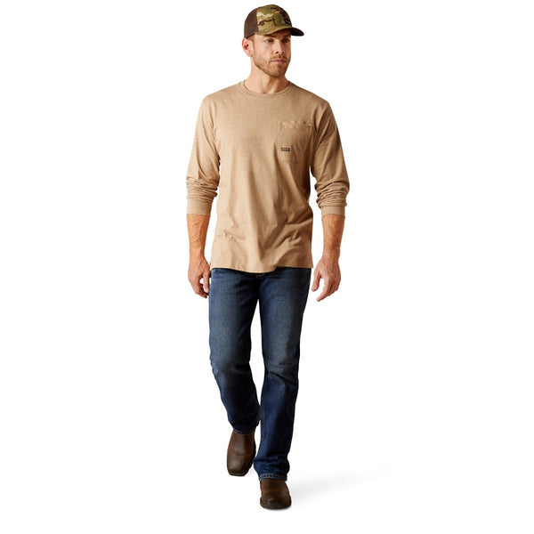 Ariat 10052710 Men's Rebar Workman Born For This T-Shirt - Oatmeal Heather