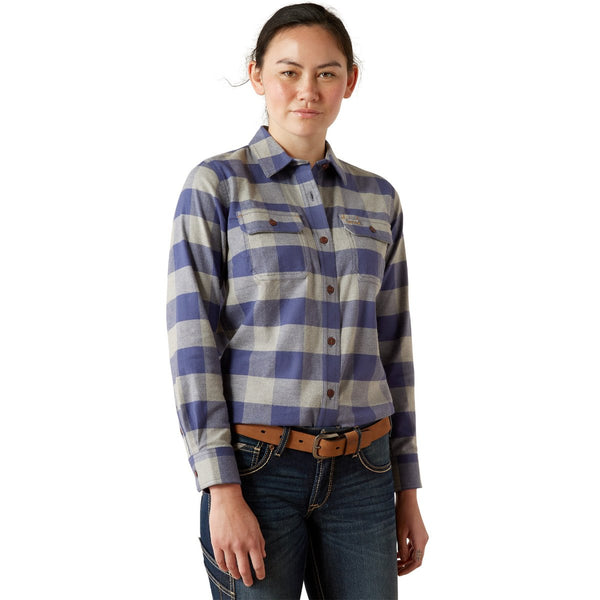 Ariat 10052942 Women's Rebar Flannel Tunic - Blue Indigo