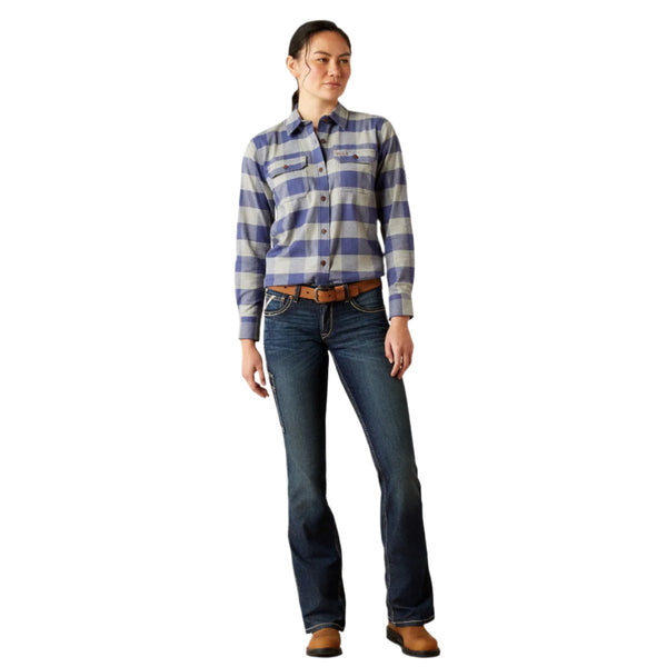 Ariat 10052942 Women's Rebar Flannel Tunic - Blue Indigo