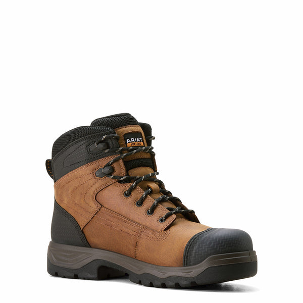 Ariat 10054291 Men's Turbo Duratread XTR 6 Inch Waterproof Carbon Toe Work Boot - Natural Brown