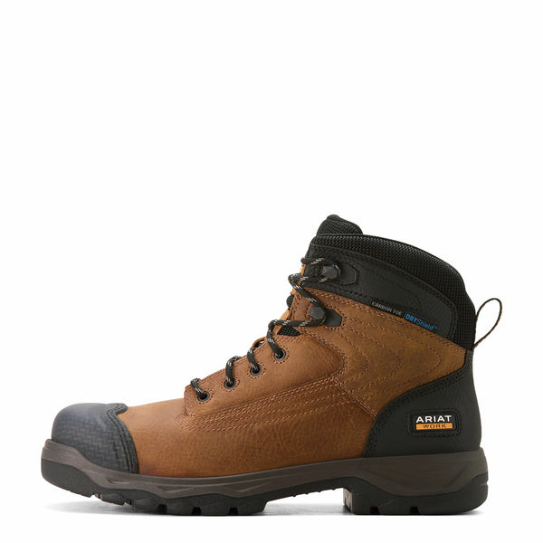 Ariat 10054291 Men's Turbo Duratread XTR 6 Inch Waterproof Carbon Toe Work Boot - Natural Brown
