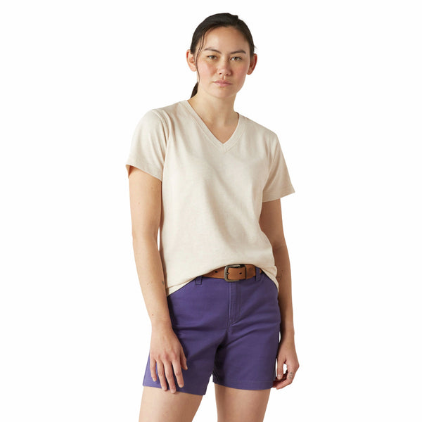 Ariat 10054438 Women's Rebar Cotton Strong Standard V-Neck T-Shirt - Sun Kiss Heather