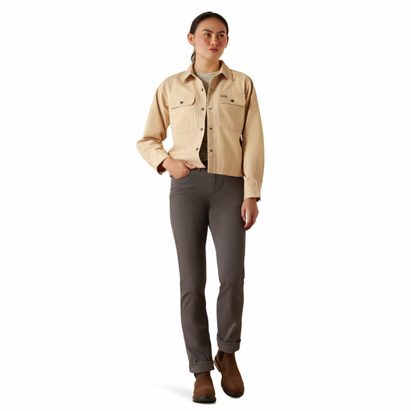 Ariat 10054586 Women's Rebar Cropped Woven Shirt Jacket - Smoke Grey