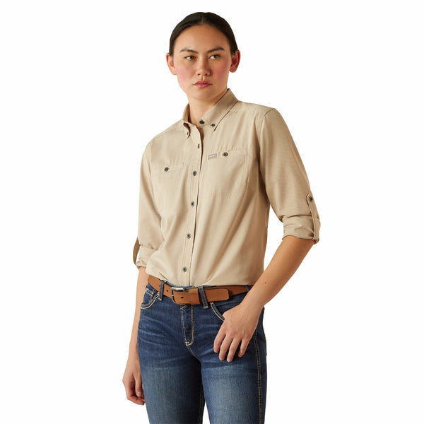 Ariat 10054859 Women's Rebar Made Tough 360 Airflow Durastretch Work Shirt - Island Fossil