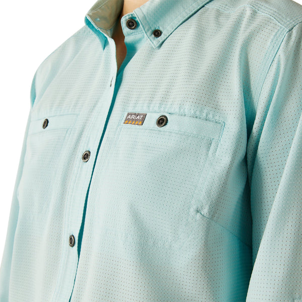 Ariat 10054860 Women's Rebar Made Tough 360 Airflow Durastretch Work Shirt - Aquatic
