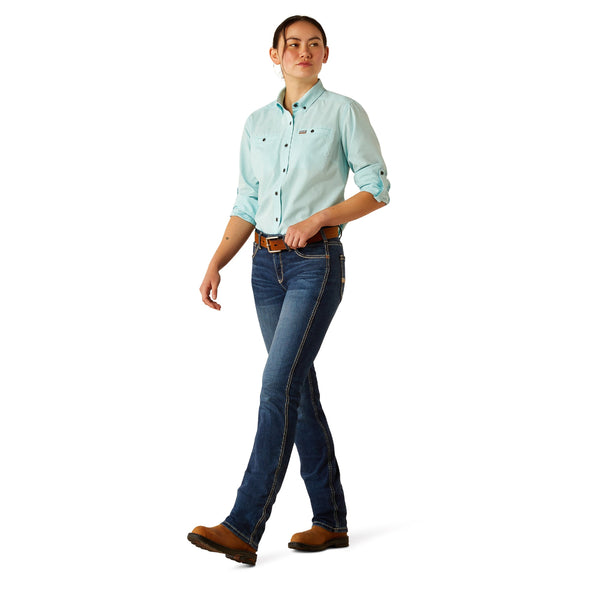 Ariat 10054860 Women's Rebar Made Tough 360 Airflow Durastretch Work Shirt - Aquatic