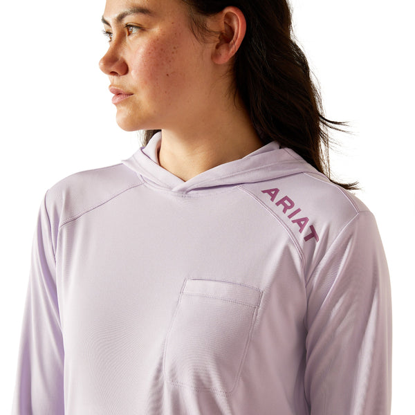 Ariat 10054874 Women's Rebar Sunblocker Hooded T-Shirt - Pastel Lilac