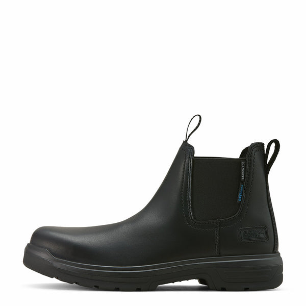 Ariat 10060898 Men's Turbo Chelsea CSA Waterproof Carbon Toe Work Boot - All Black