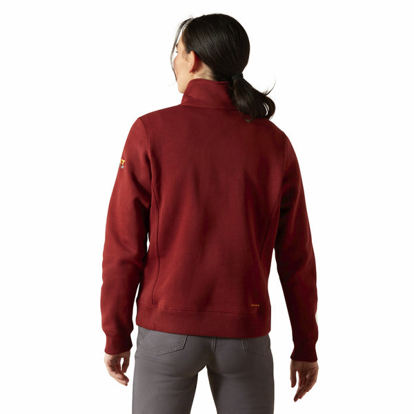Ariat 10062331 Women's Rebar Traverse Flannel Neck Sweatshirt - Madder Brown