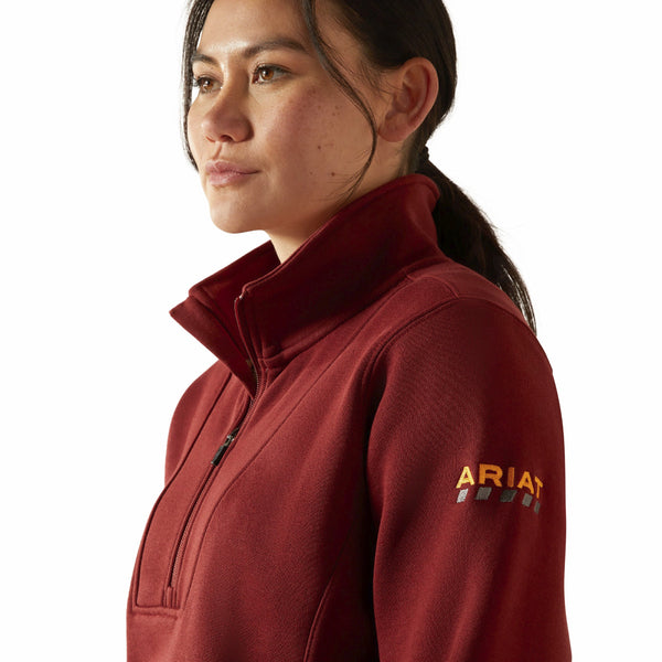 Ariat 10062331 Women's Rebar Traverse Flannel Neck Sweatshirt - Madder Brown