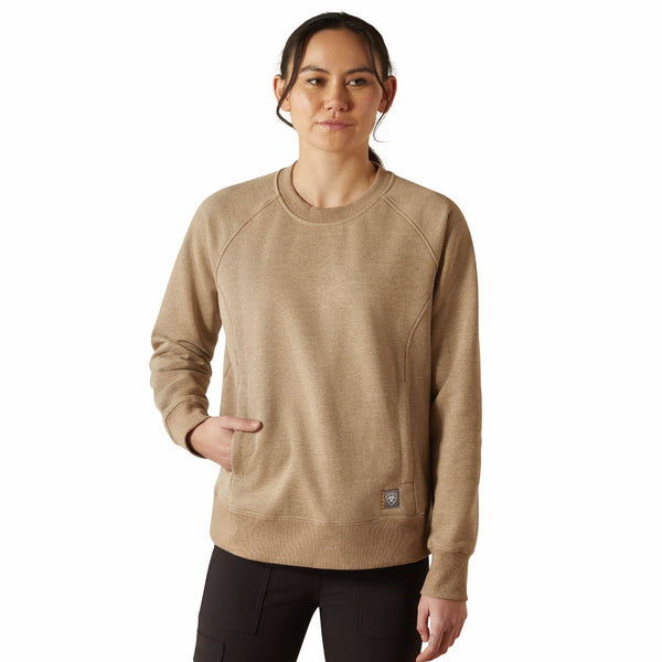 Ariat 10062333 Women's Rebar Lightweight Fleece Sweatshirt - Oatmeal Heather