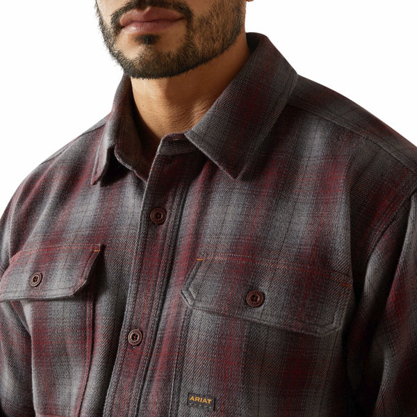 Ariat 10062338 Men's Rebar Heavy Flannel Work Shirt - Charcoal