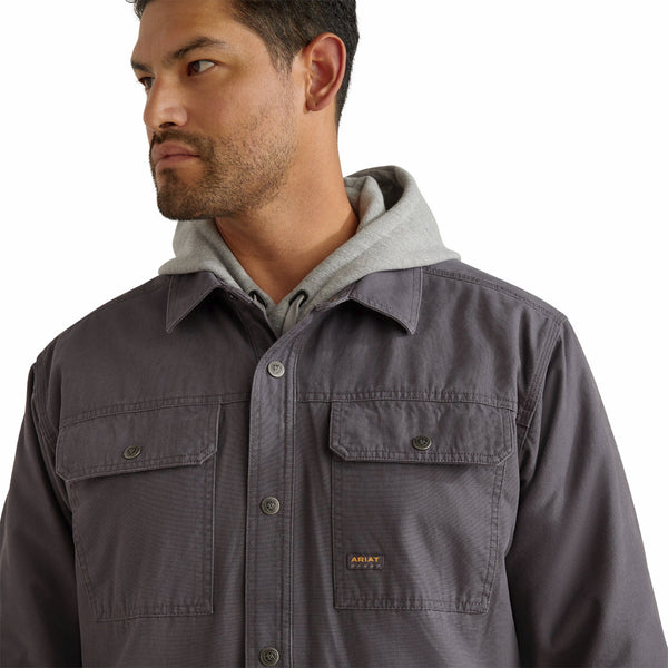 Ariat 10062342 Men's Rebar Canvas Shirt Jacket - Rebar Grey