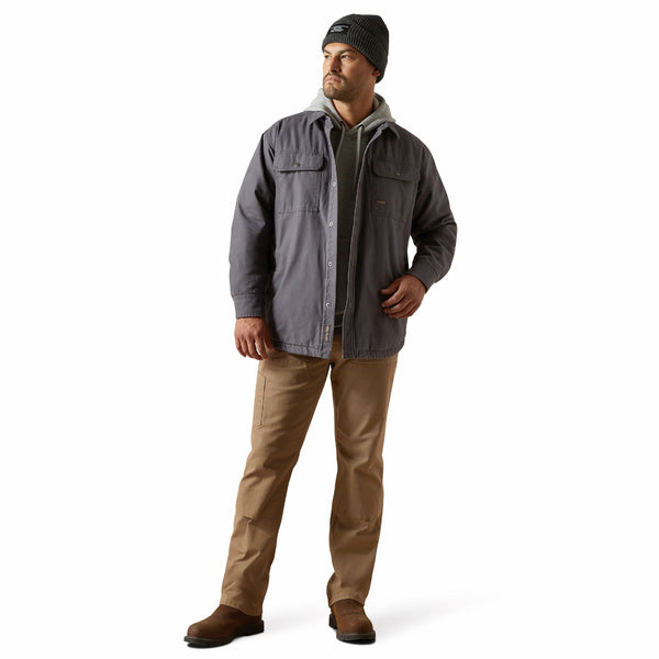 Ariat 10062342 Men's Rebar Canvas Shirt Jacket - Rebar Grey