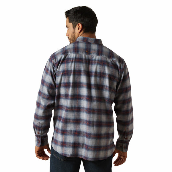 Ariat 10062534 Men's Rebar Flannel DuraStretch Work Shirt - Orion Blue