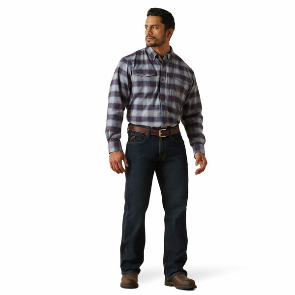 Ariat 10062534 Men's Rebar Flannel DuraStretch Work Shirt - Orion Blue