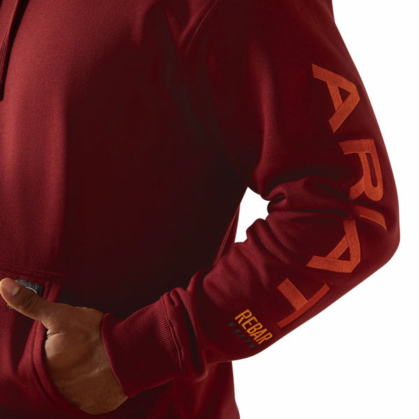 Ariat 10062542 Men's Rebar Graphic Hoodie - Russet Brown/Potter's Clay