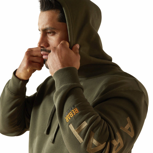 Ariat 10062544 Men's Rebar Graphic Hoodie - Grape Leaf/Dried Herb