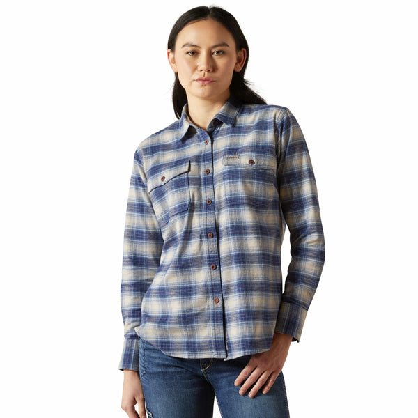 Ariat 10062558 Women's Rebar Flannel DuraStretch Work Shirt - Navy