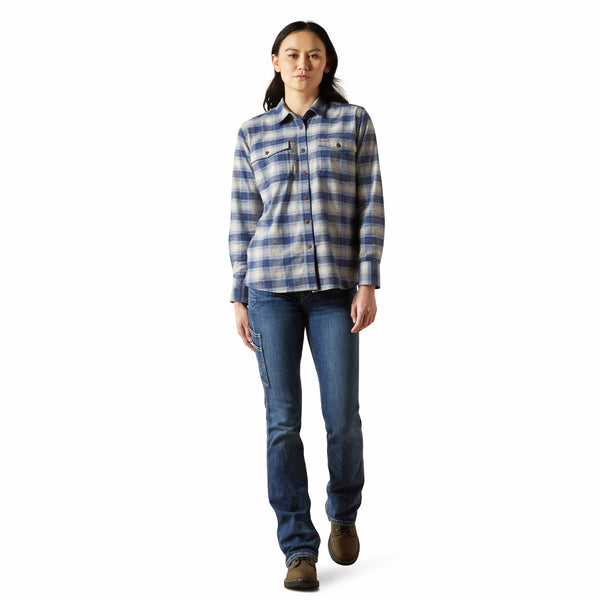 Ariat 10062558 Women's Rebar Flannel DuraStretch Work Shirt - Navy