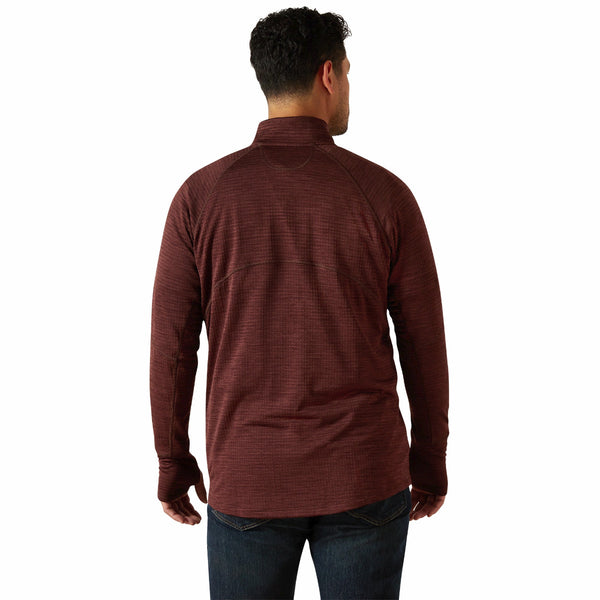 Ariat 10062609 Men's Rebar Gridwork 1/4 Zip - Bitter Chocolate