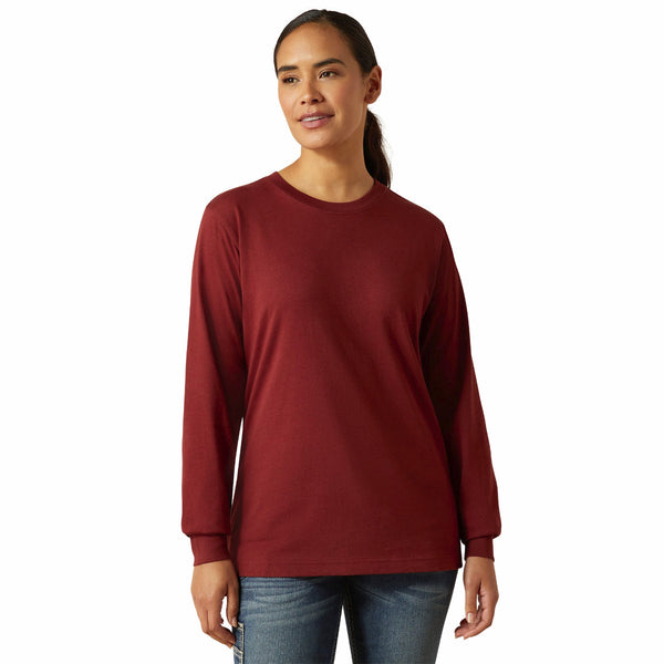 Ariat 10062697 Women's Rebar Cotton Strong Workshop Logo T-Shirt - Madder Brown
