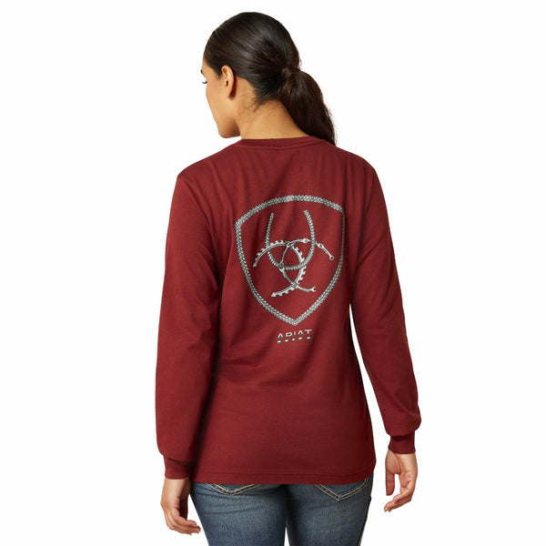 Ariat 10062697 Women's Rebar Cotton Strong Workshop Logo T-Shirt - Madder Brown