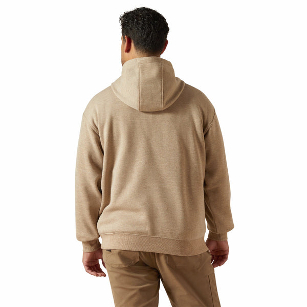 Ariat 10062712 Men's Rebar Lightweight Logo Hoodie - Oatmeal Heather/Black