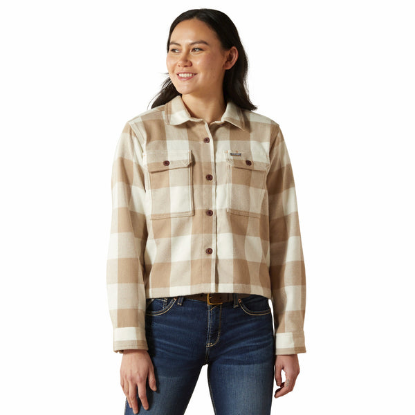 Ariat 10062728 Women's Rebar Heavy Flannel Work Shirt - Silver Mink