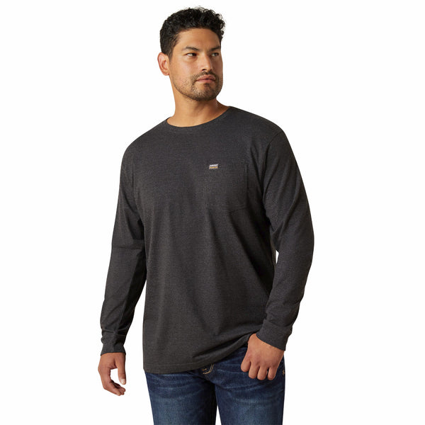 Ariat 10062749 Men's Rebar Cotton Strong Standard Pocket T-Shirt - Charcoal Heather