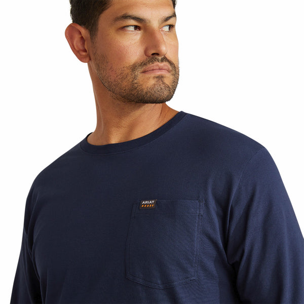 Ariat 10062750 Men's Rebar Cotton Strong Standard Pocket T-Shirt - Navy