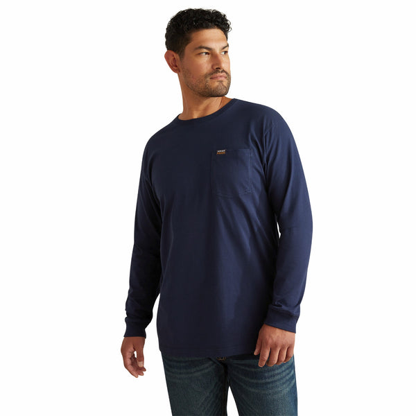 Ariat 10062750 Men's Rebar Cotton Strong Standard Pocket T-Shirt - Navy